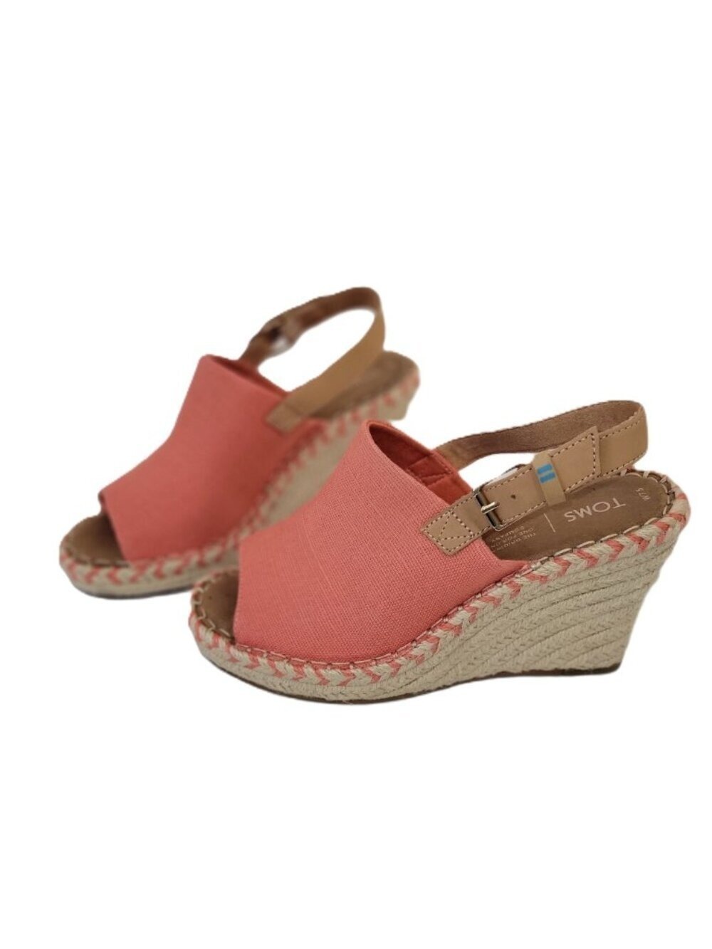 TOMS Coral Platform Monica Wedge Espadrille Shoes Women's 7.5 M